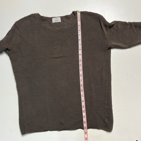 Aritzia Wilfred Brown Striped Long Sleeve Sweater size S - Picture 8 of 9